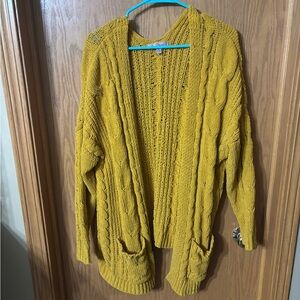 Love Tree Mustard Cable Knit Cardigan